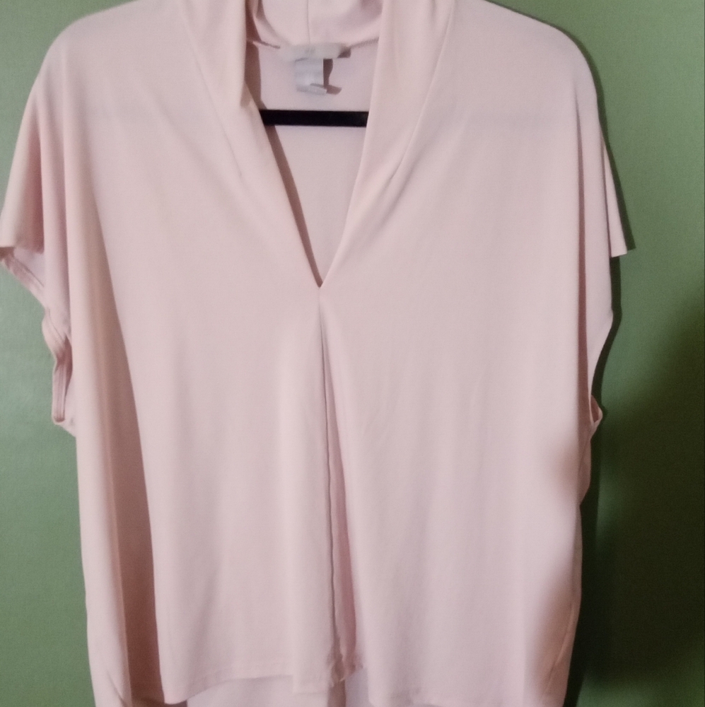 H&M Oversized Soft Silky Pink Cap Sleeve Tunic Sz XL, Easy Wear Easy Care